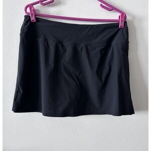 Greyson Golf Activewear Skirt Skort Black Women's Large Logo Pockets Performance